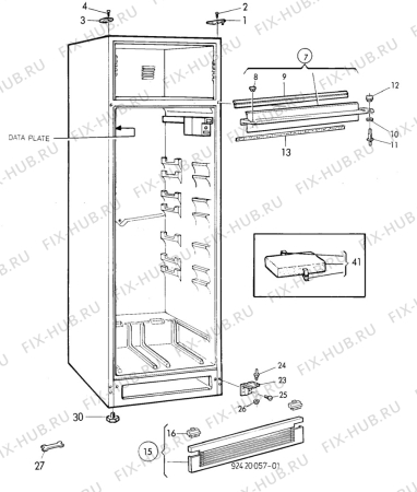 Взрыв-схема холодильника Unknown ER3600D - Схема узла C10 Cabinet